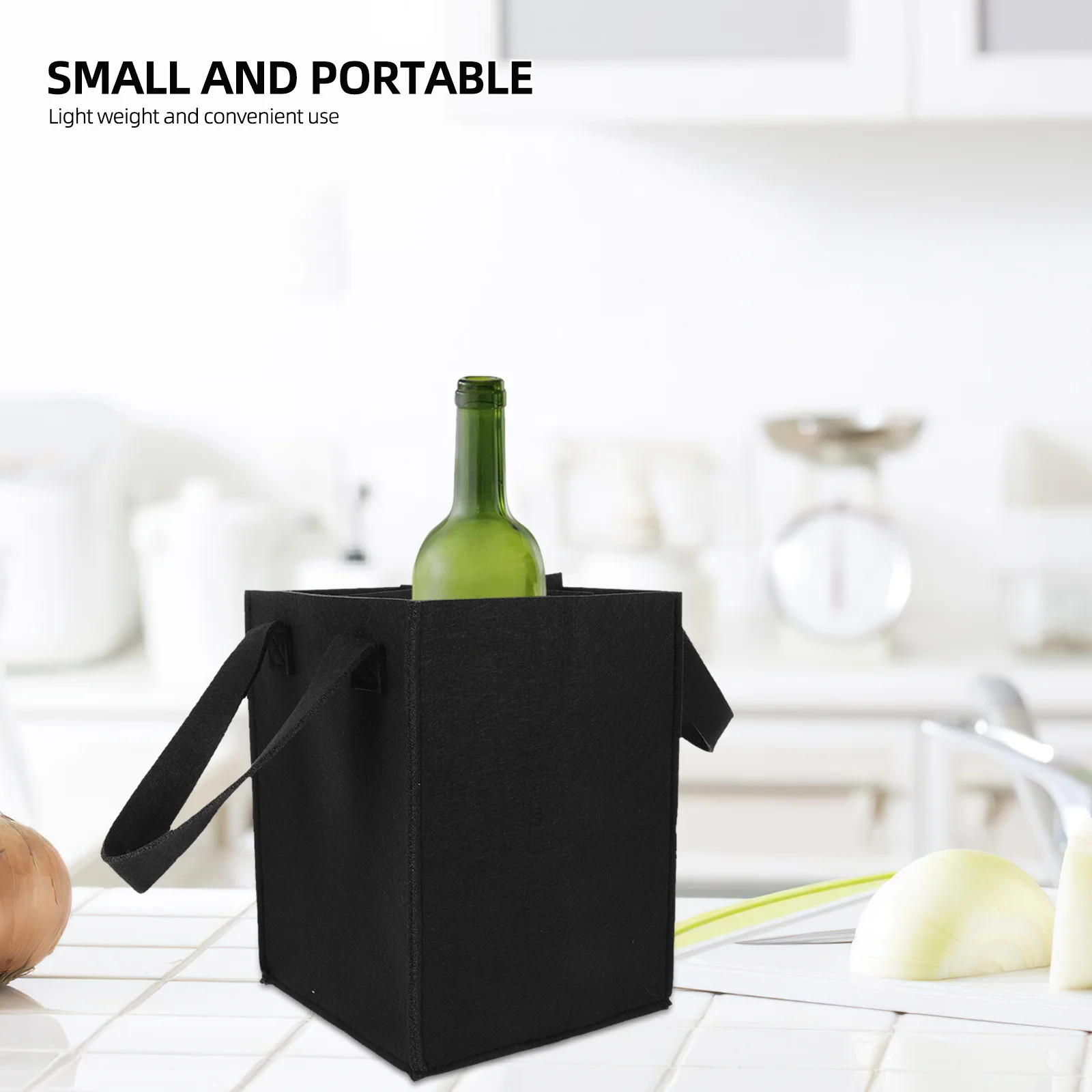 

Felt Bottle Bag Red Wine Carrier Pouch Storage Organizer Portable Wine Tote Thickened Wear Resistant Reusable For Home Kitchen