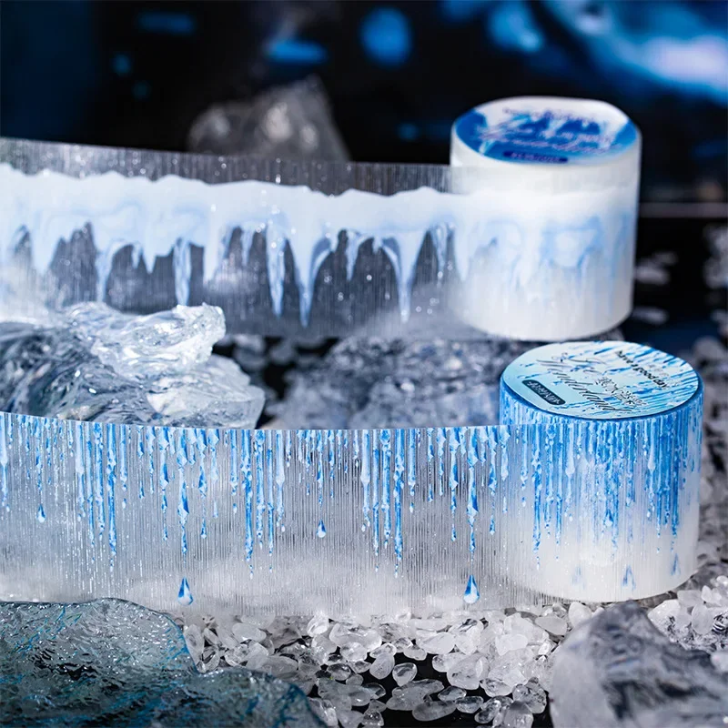 

1Roll 2M PET Tape Winter Landscaping Frozen Wonderland Glitter Craft Tapes Adhesives Background Writing Scrapbook cut 40mm*2m