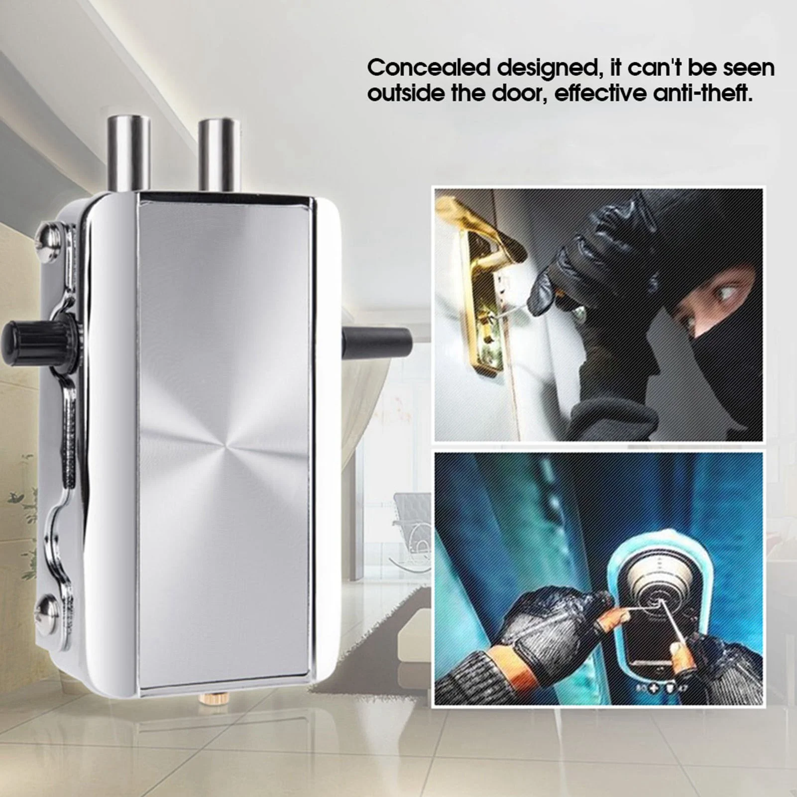

Remote Control Lock Difficult to Deform Electronic Door Lock Automatic Anti‑Theft gate Access Control System for Home Security