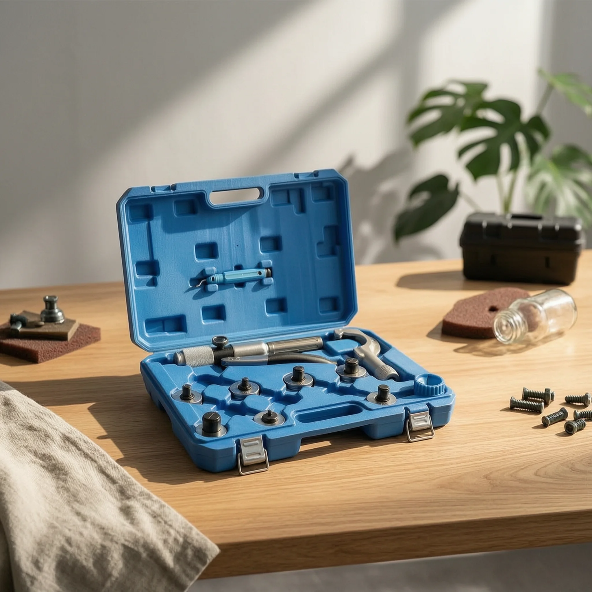 Tube Expander Kit with Carrying Case Compact Tubing Expander Kit with Cutter Tool Rugged Manual for HVAC Technicians