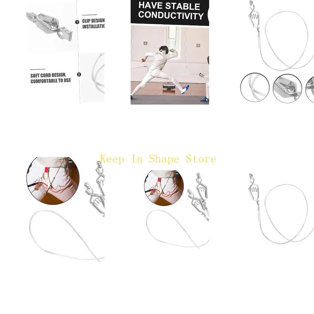 

U1JC Fencing Body Wire Connecting Wire Fencing Device Cord Pin Plug Foil Body Wire