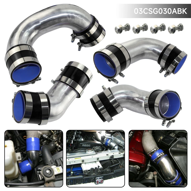 Front Mount Intercooler Pipe Piping Kit Fits For N issan Skyline R33 R34 GTR RB26DETT Black/Red/Blue