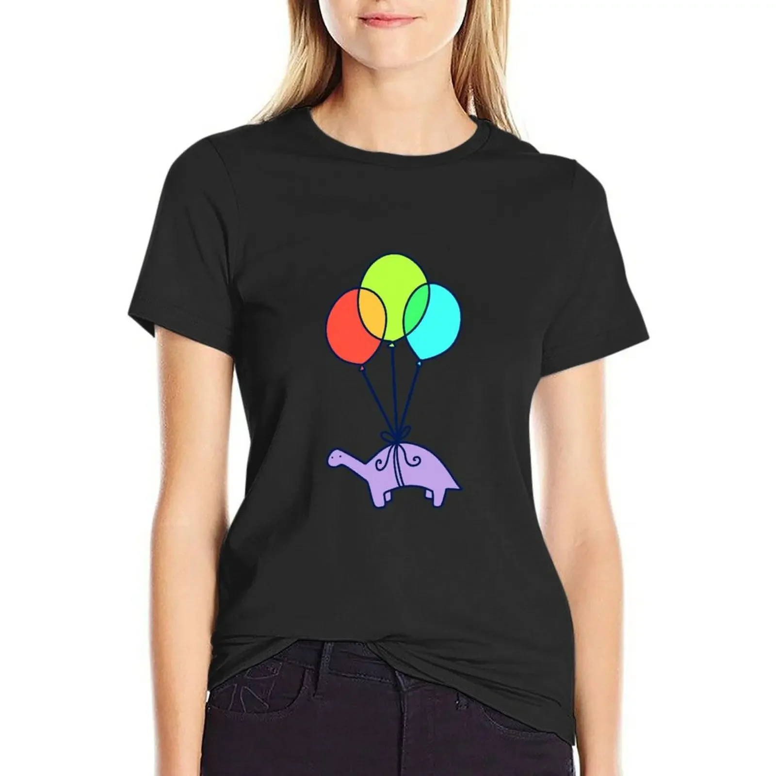 

Balloon Dinosaur T-shirt Female clothing Aesthetic clothing t shirts for Women