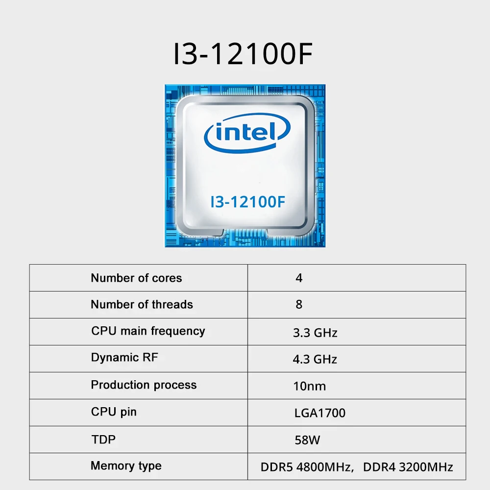 SOYO Motherboard Set H610M LGA1700 mit Intel CPU i3 12100F DDR4 (8G*2) 16GB 3200MHz Desktop-Computerkomponenten SATA3.0 M.2