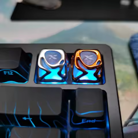 NEW Custom Keycaps Metal Texture Mechanical Keyboard ABS+PC Keycap Electroplating Translucent Cute Keycaps Gaming keyboard Gift