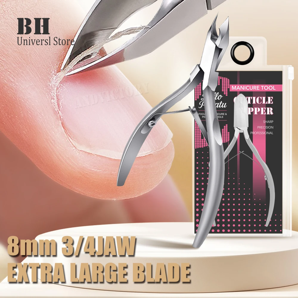 

1Pcs 8mm Cuticle Nippers Trimmer 3/4 Jaw Cuticle Scissors Stainless Steel Clippers Cutter Remover Pedicure Manicure Nail Tool