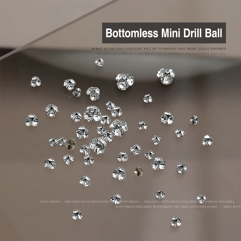 เพชรตกแต่งเล็บขนาดเล็ก 10 ชิ้น 2-6 มม. K9 3D สีขาวใส ประกายระยิบระยับ สำหรับตกแต่งเล็บ งานฝีมือ DIY และเครื่องประดับ