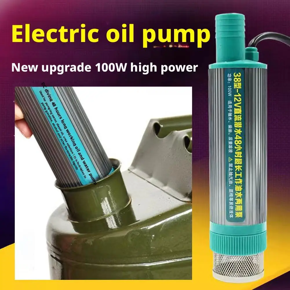 Tauch Elektrische Diesel Pumpe, 12V Silber Tragbare Auto Barrel Aluminium Wasserpumpe Elektrische Öl Legierung Tauch Pumpe Fu Z0U4