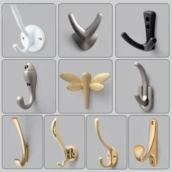 Modern minimalist zinc alloy black clothes hook furniture hardware foyer gold wardrobe wall hook
