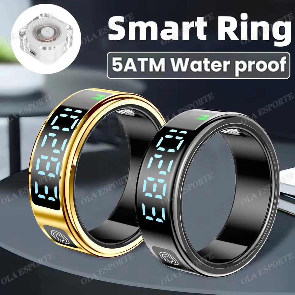 

Светодиодный экран, умное кольцо, водонепроницаемый мониторинг здоровья, мониторинг сердечного ритма, кислорода в крови и сна, удаленный уход, подарки для мужчин и женщин