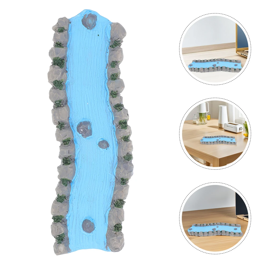 

2Pcs Resin Miniature Stream Mini River Prop for Sand Table Fairy Garden Landscape Decoration Water Feature Mini River Prop