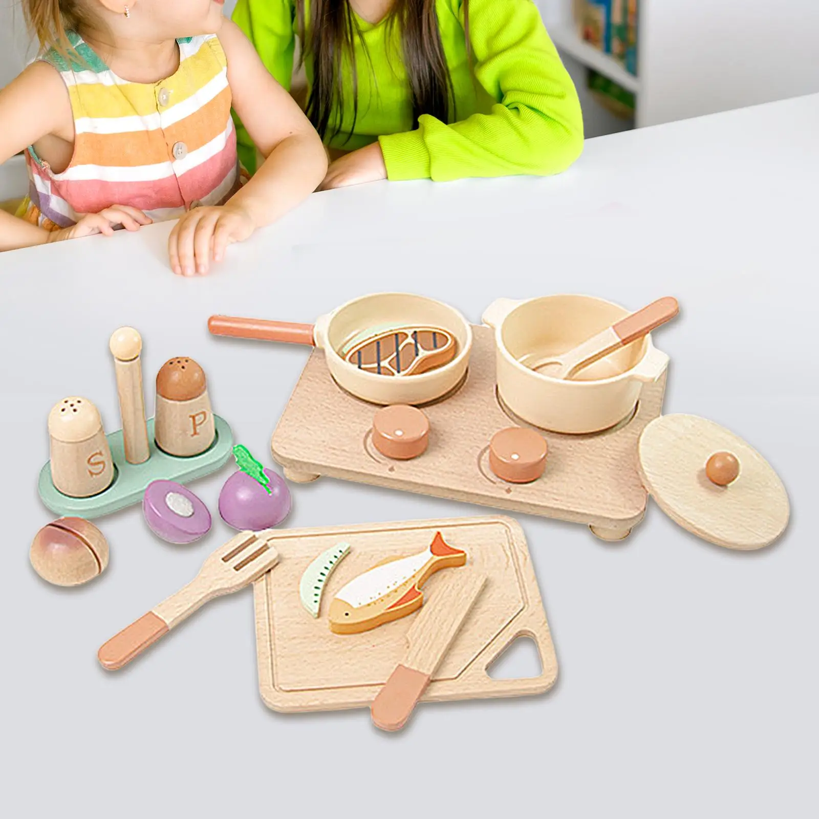 เล่นครัวสำหรับเด็กเล่นบทบาทการเรียนรู้การศึกษาสมมุติสมจริง