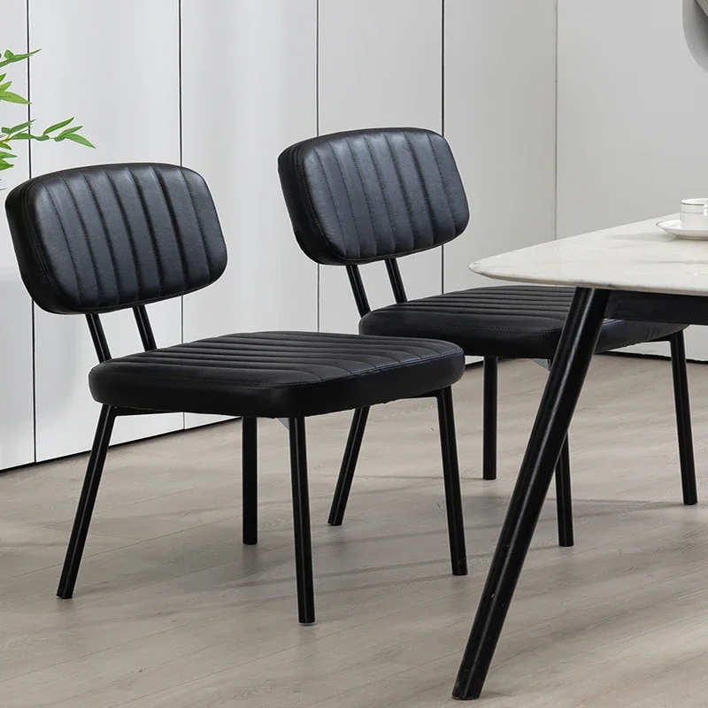 Dining Chairs Ergonomic PU Leather Foam Cushion Seat Metal Legs for Modern Kitchen Dining Room Elegant Dining Chairs