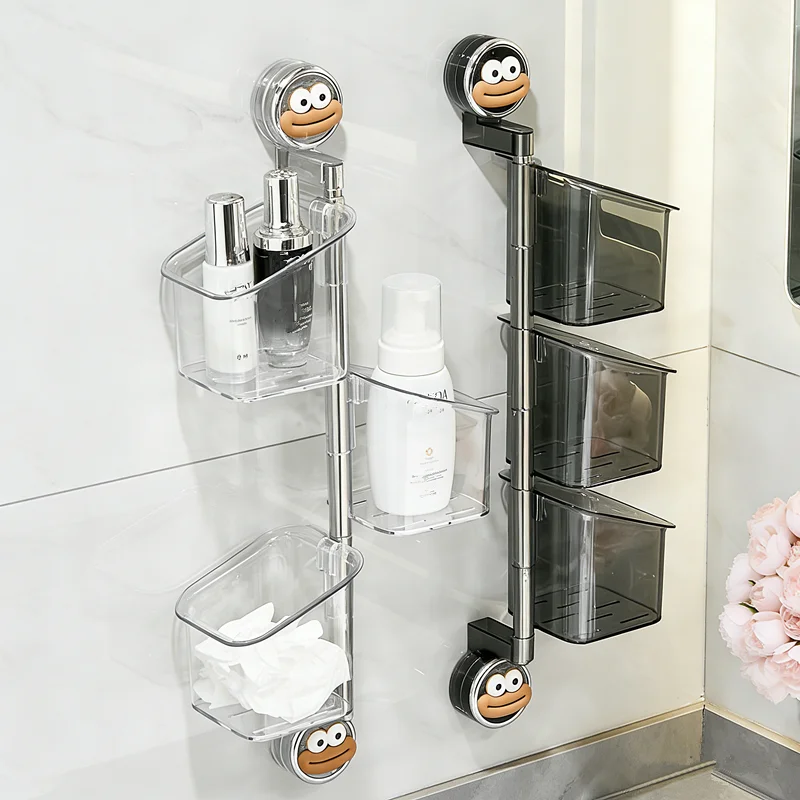 Wandmontierter Saugnapf-Drehorganizer für Badezimmer-Accessoires, Schlafzimmer-Utensilien und Küchenbedarf