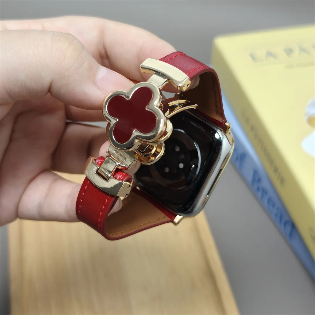 حزام جلد النساء لساعة أبل الترا 3 2 الفرقة 49 مللي متر 44 46 40 45 مللي متر 42 مللي متر 41 كوريا سوار iWatch سلسلة 11 10 9876 SE حزام