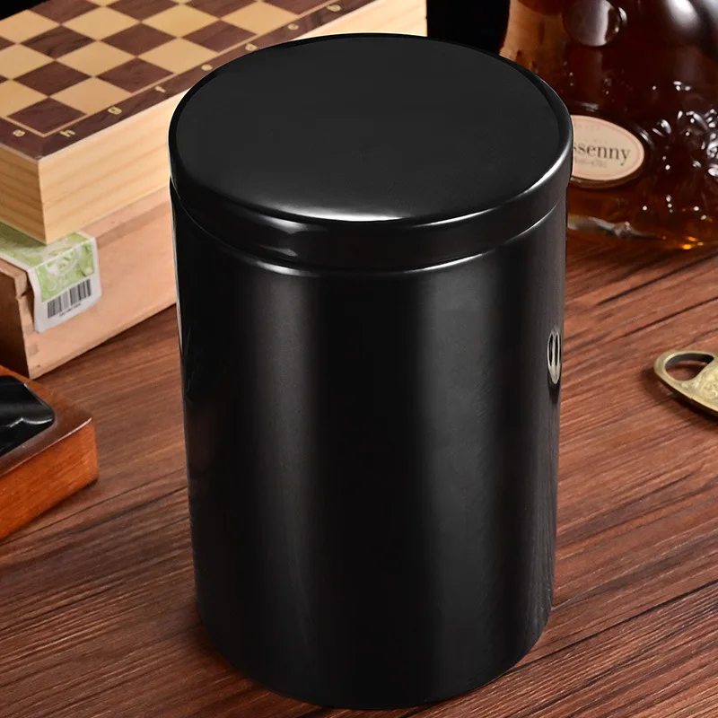 Ceramics Cigar Humidor Jar Sealed Can Clear Moisturizing Jar with Cigar Humidifier for Tea Leaves Coffee Beans Storage