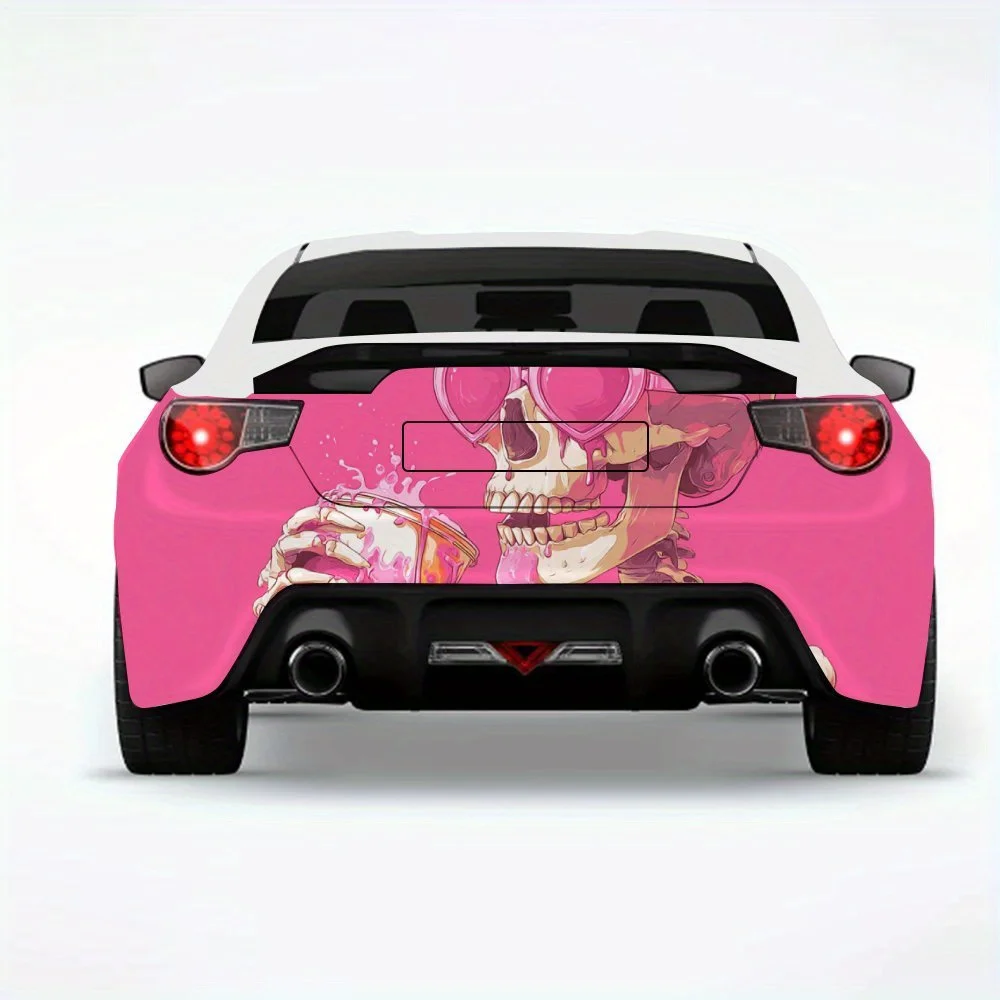 

Pink Skull Car Sticker-Vinyl Decal for Car Rear, Waterproof Self-Adhesive Vinyl Stickers for Vehicle Tail & Bumper, Decoration P