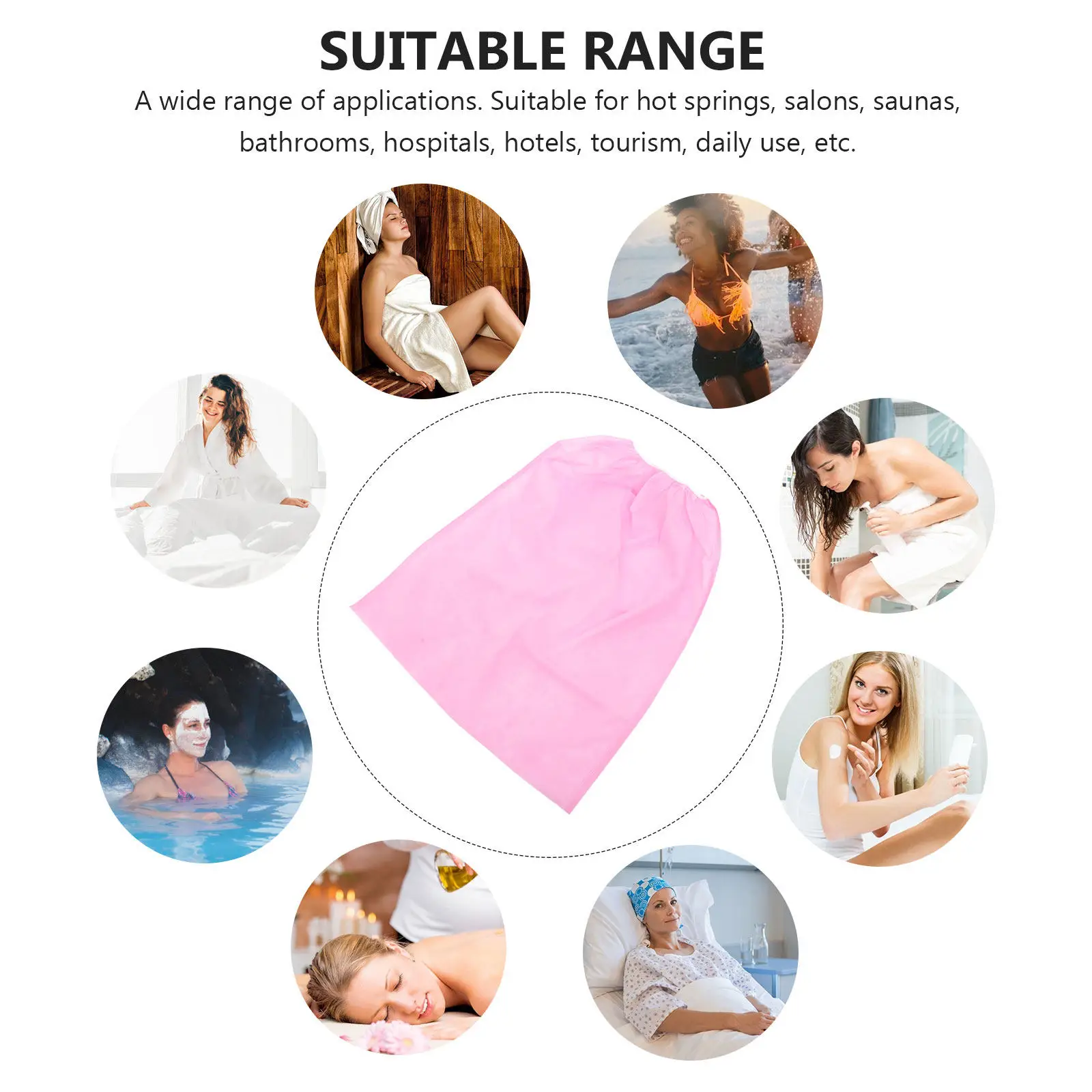 10Pcs Non-Woven Thick Disposable Bath Skirts Elastic Spa Wraps Body Wraps for Salon Spa Hotel Sauna Beauty Treatment