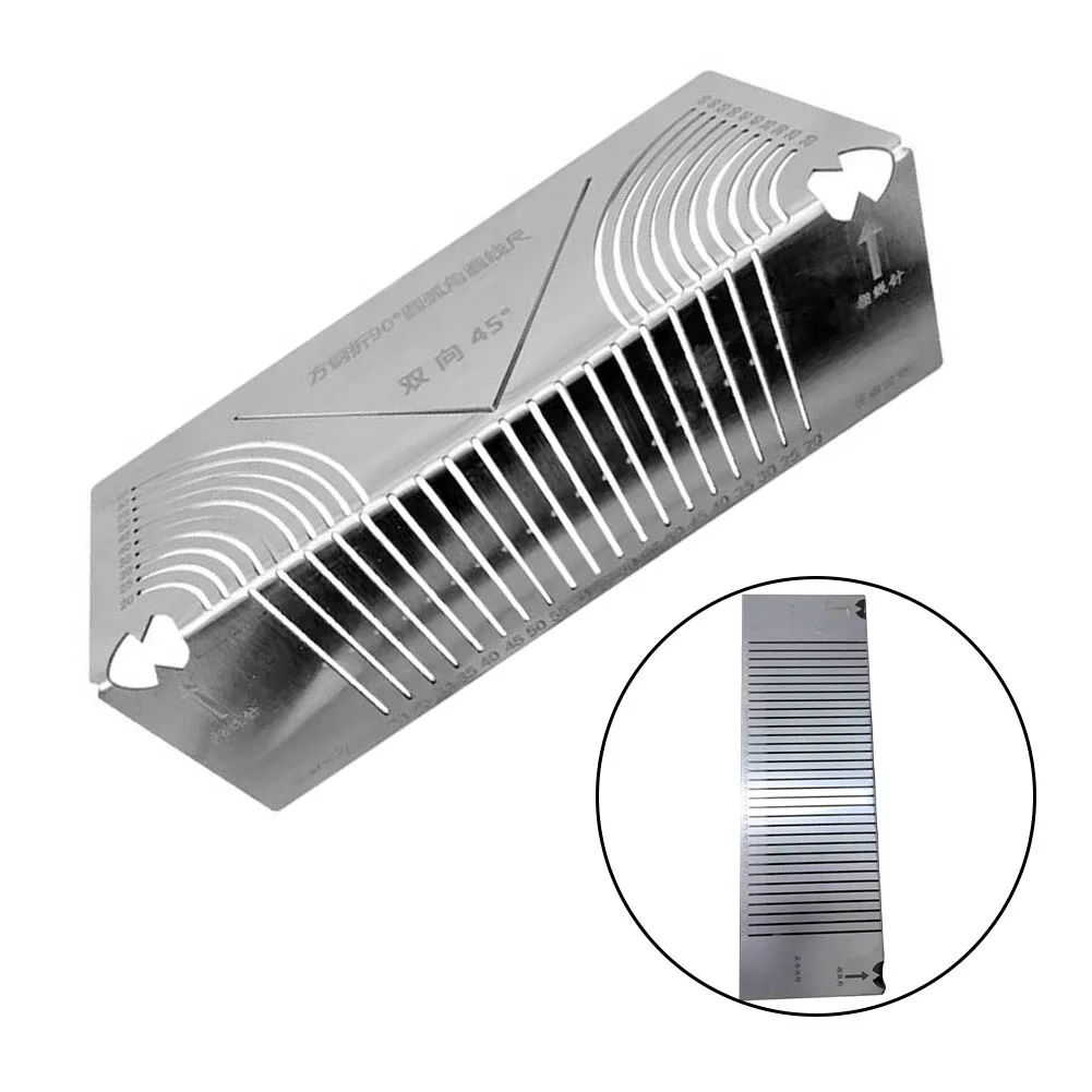 Imagem -04 - Tubo Quadrado Ferramentas de Desenho de Canto Arredondado Régua Multi-desenho Bidirecional Guia de Ângulo de 45 Graus 20100 mm Régua de Desenho 1pc