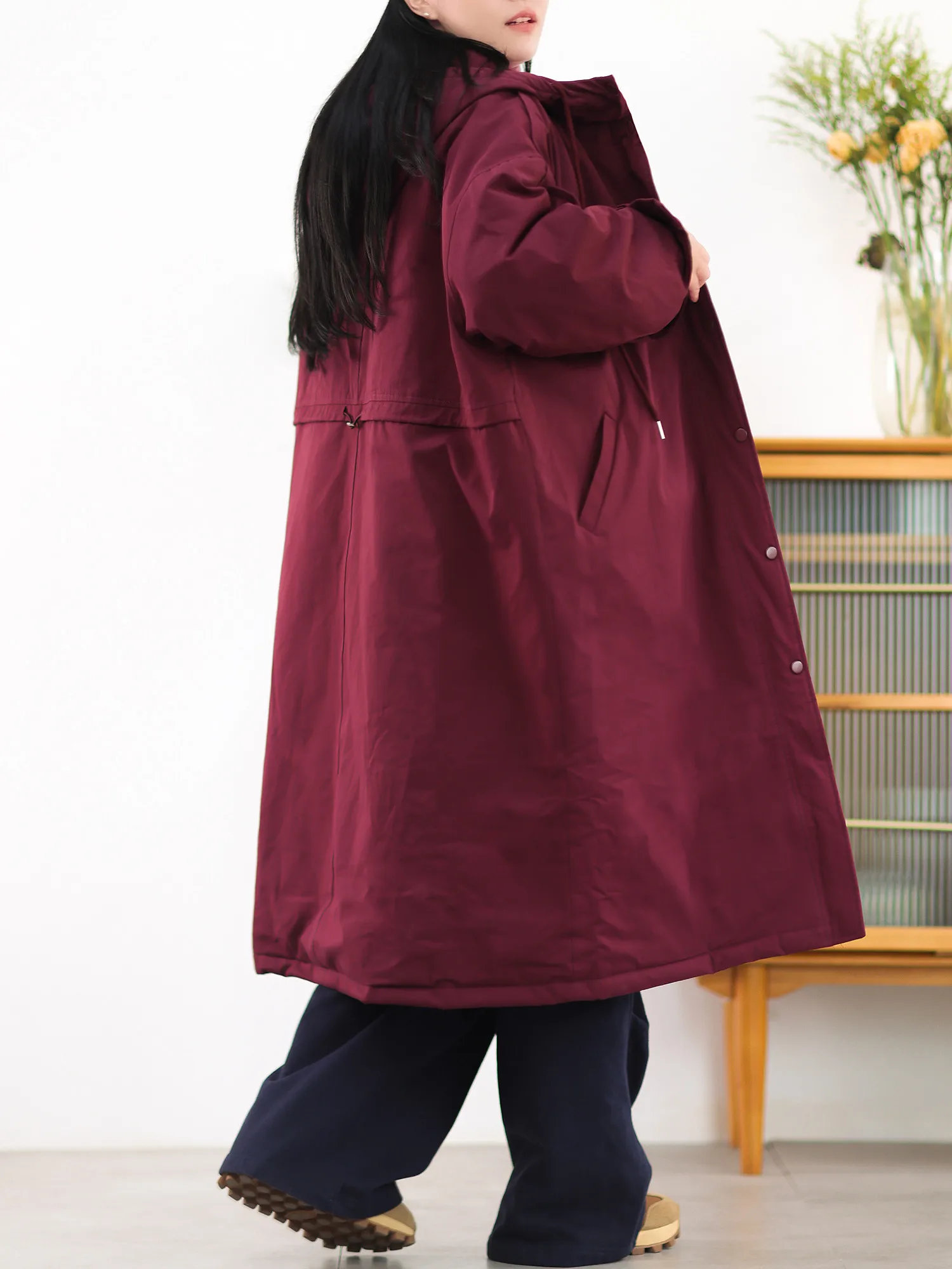 Autumn and Winter New Women's Down Cotton Jacket Hooded Commuting Loose Windbreaker Parkas