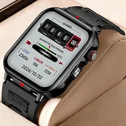 Montre connectée électronique avec appels Bluetooth, moniteur de fréquence cardiaque, tracker d'activité, montre de sport étanche pour homme et femme Android 2026