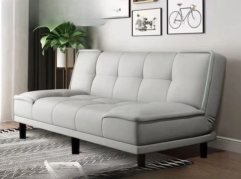 living room integrated dual-purpose sofa, upgraded legs + light gray [cat scratching skin] four people 2m
