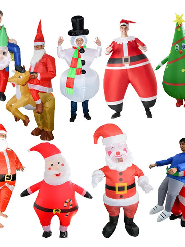 Hot Selling Santa Claus Inflatable Clothes Christmas Tree Inflatable Clothes Christmas Snowman Inflatable Clothes