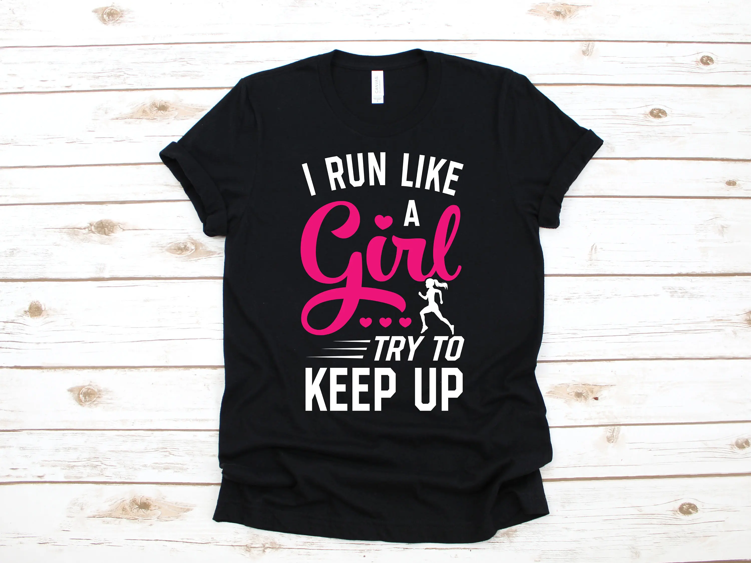 Run Like A Girl T Shirt Runner Jogging Marathon SweaT Long Sleeve Kids Apparel