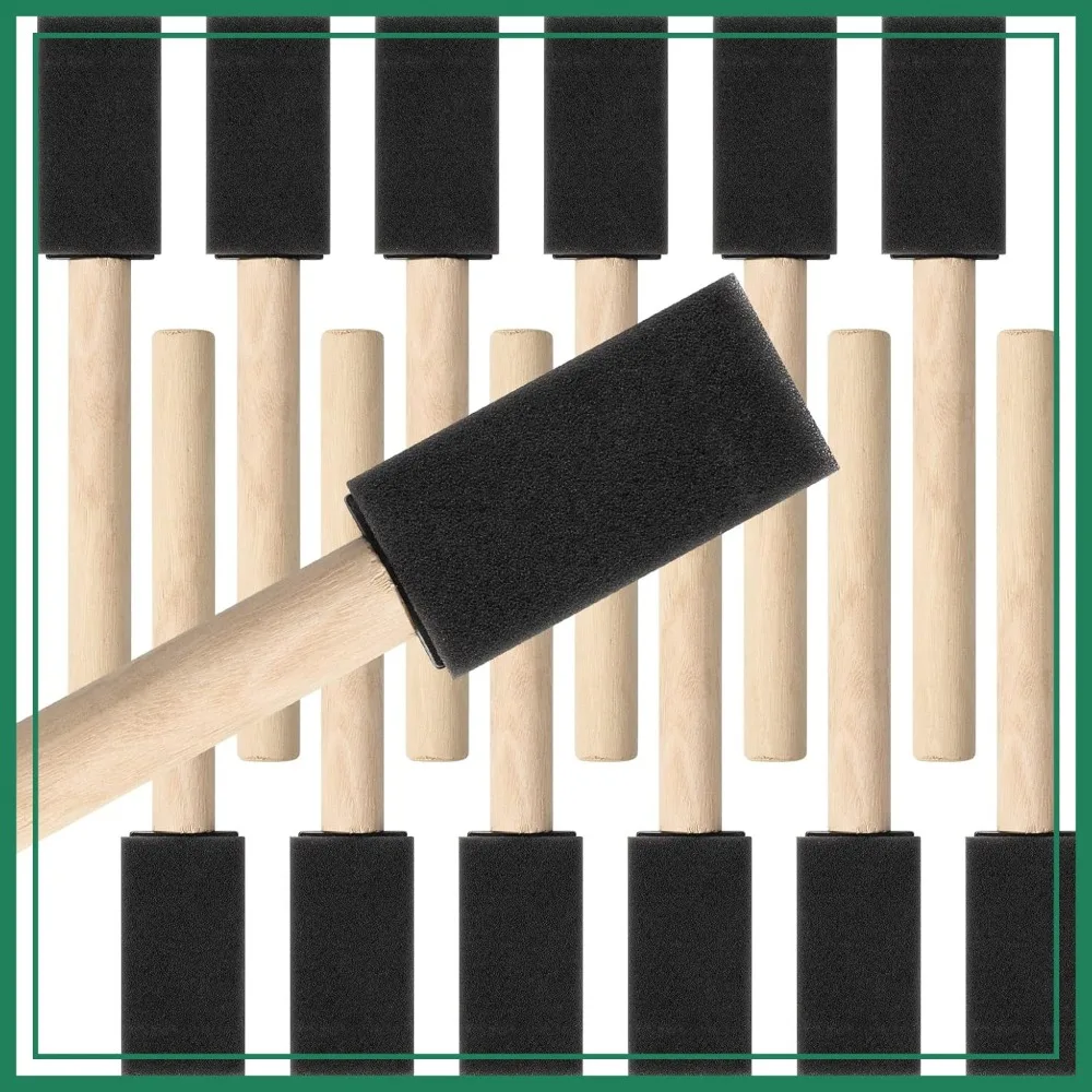 

1 Inch Foam Paint Brushes, 12 Pack – High Density Poly Sponge for Painting, Mod Podge, Crafts & Cleaning