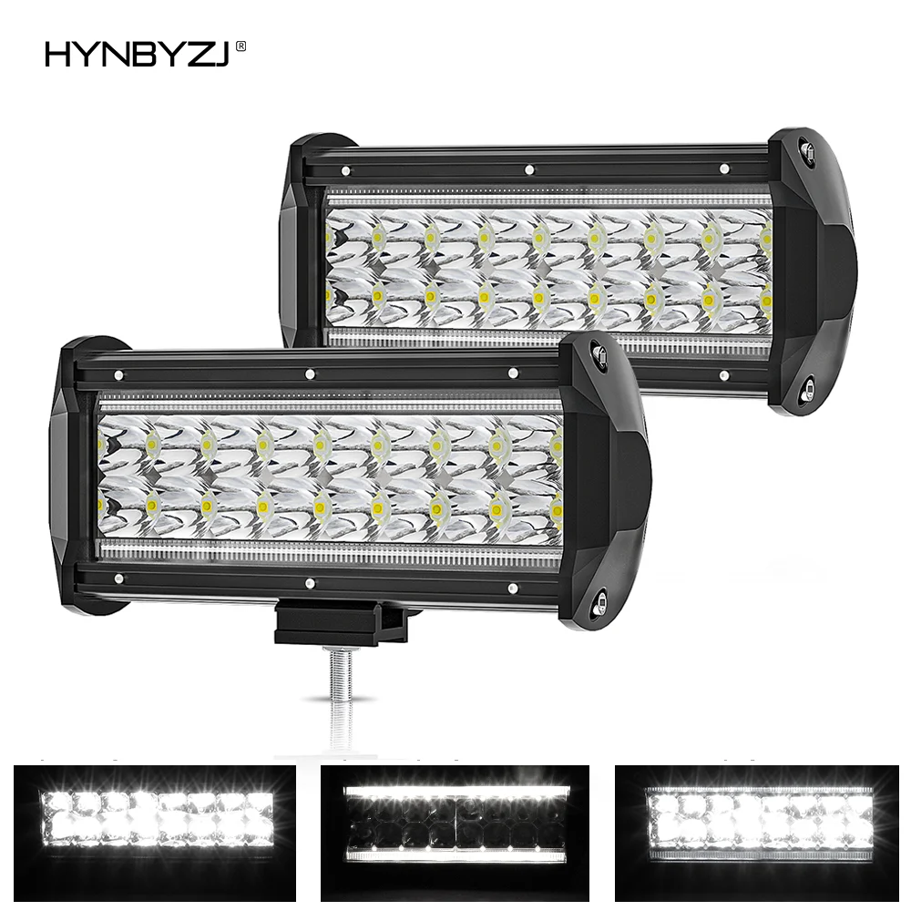 HYNBYZJ 7Inch 4x4 Off Road LED Light Bar 12V 250W Fog Running Led Work Light 3 Modes Memory Function for Tractor Jeep