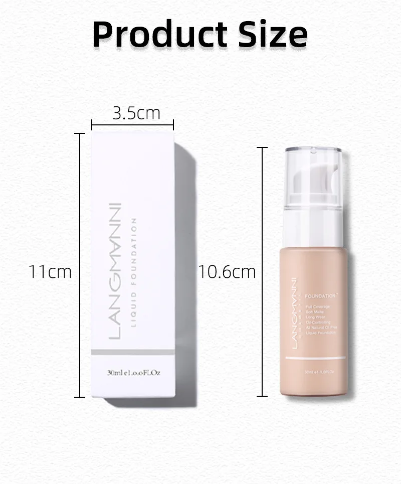 Liquid Foundation Full Concealer Coverage Matte Soft Texture Base Makeup Oil-control Foundation Cream Long Lasting Face Cosmetic