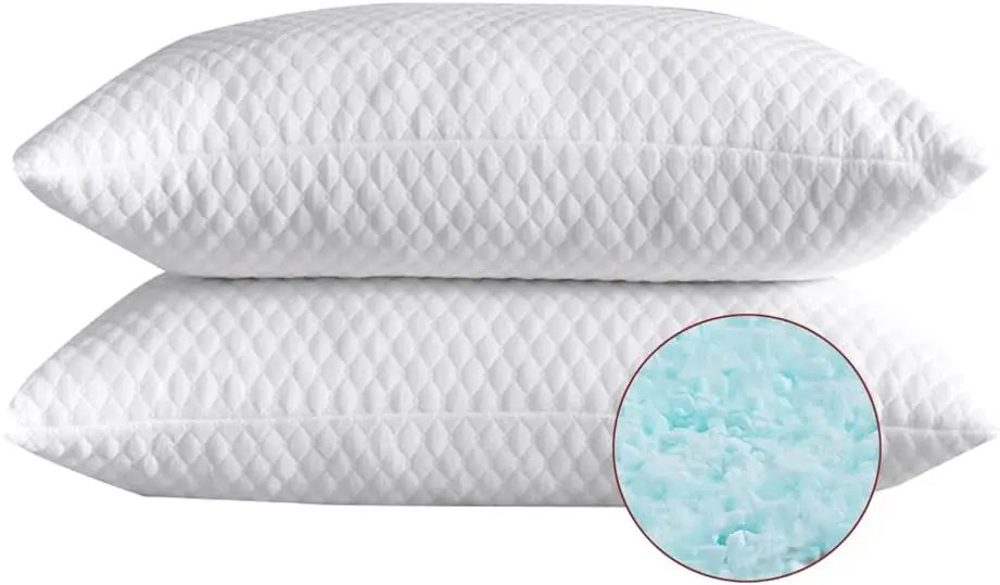 

King Size Memory Foam Pillows 2 Pack, Adjustable Height for Back & Side Sleepers, Hypoallergenic & Washable