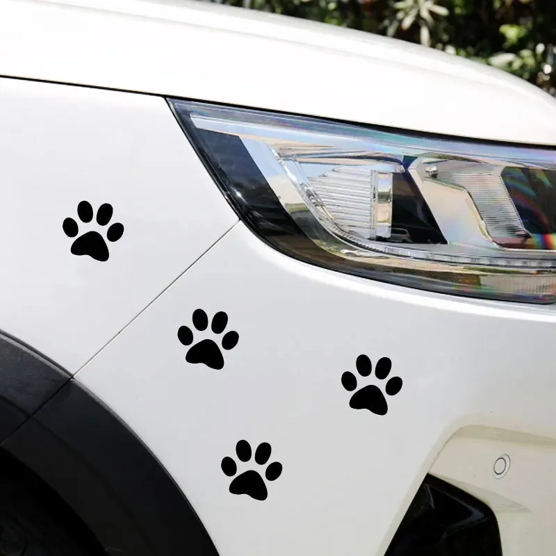 1/2/4pairs Animal Dog Cat Bear Foot Prints Car Sticker Cool Design Paw Footprint Decal Car Stickers Silver Red Black Golden view 3