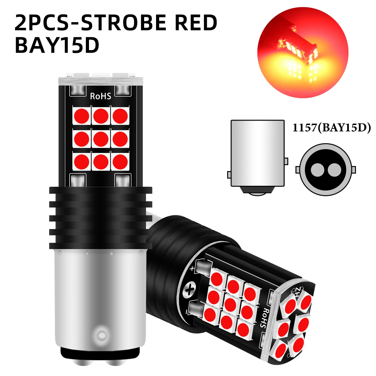 2pcs 1157 bay15d led Motorcycle Brake taillights Strobe lamp Warning signal lights moto 1157 LED Brake light flashing stoplight