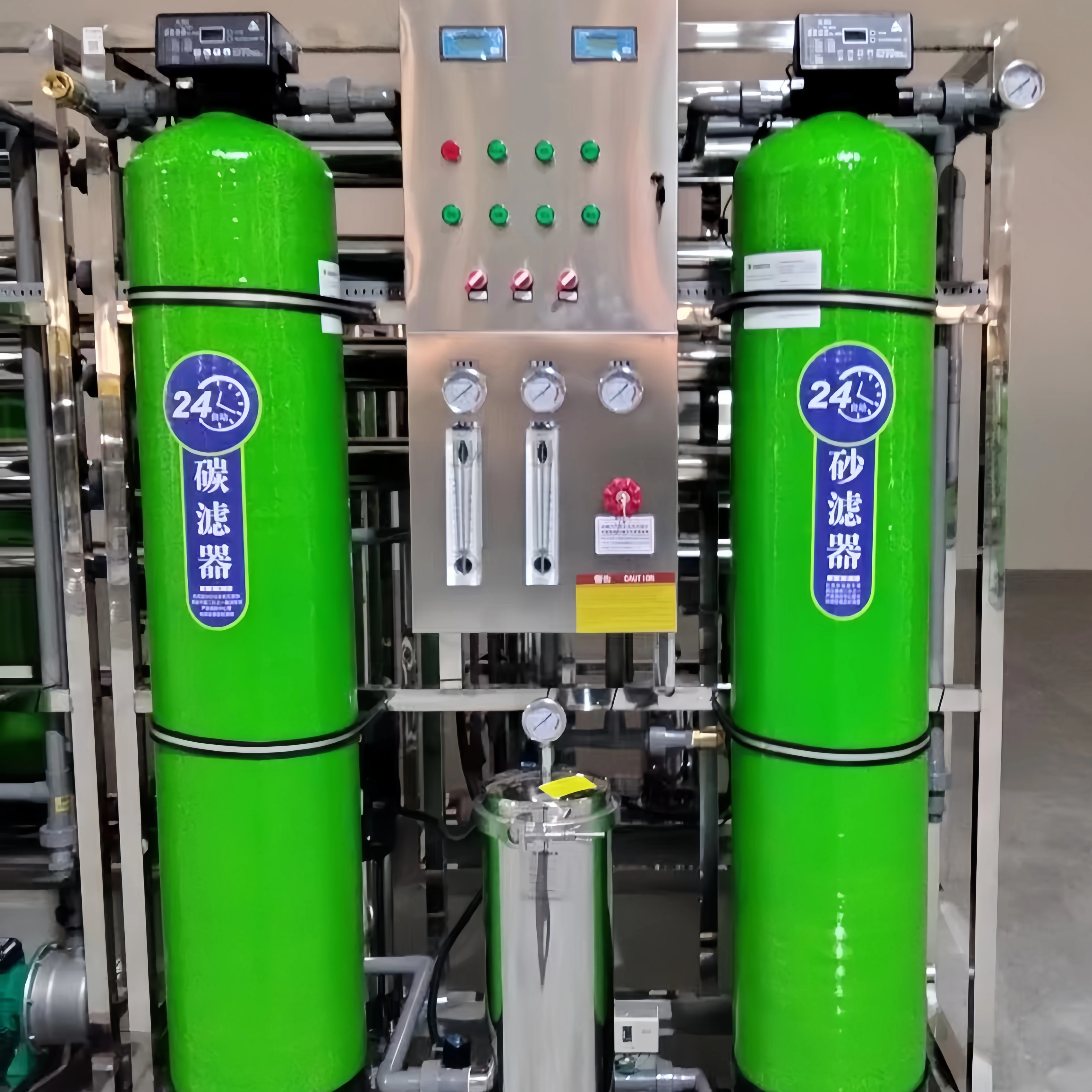 Industrial 1 Ton RO Reverse Osmosis Water Purifier 1000L/H Pure Water Treatment Machine Cheap Direct Drinking Pump Filtration