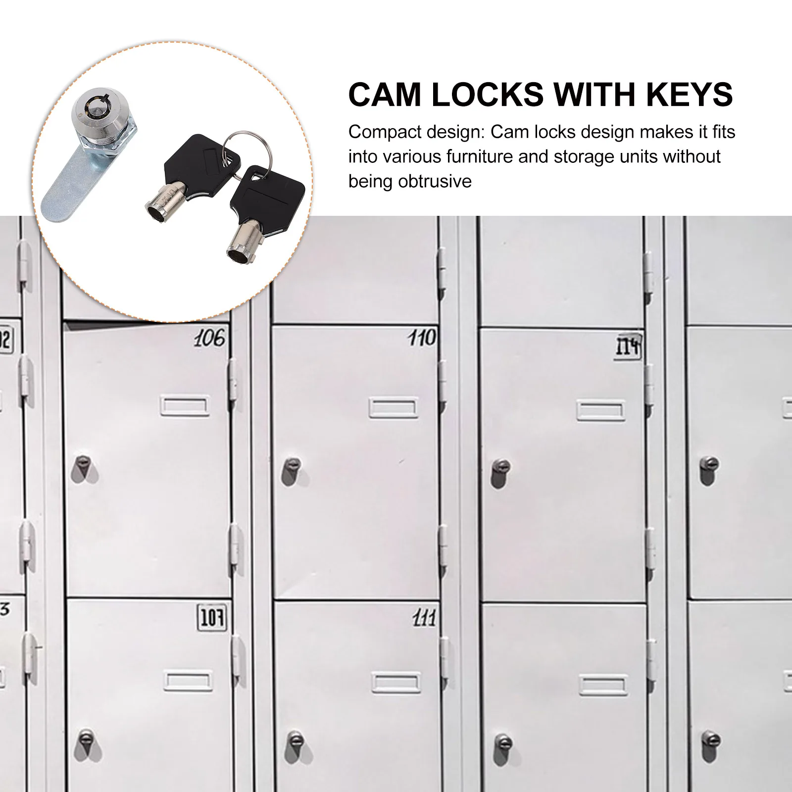 

Zinc Alloy Tongue Locks Sturdy Cam Locks For Drawer Cabinet Door Office Mailbox Closet Locker Replacement Durable Security Metal