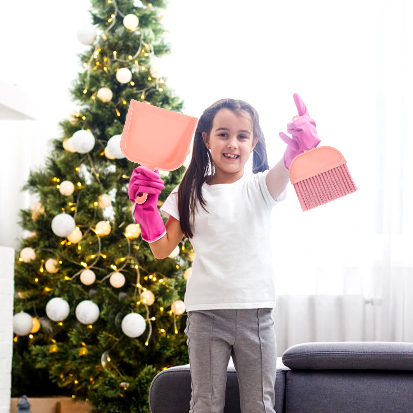 

2Sets Mini Broom Dustpan Cleaning Tools Compact Kit for Home Office Desktop Keyboard Cabinet Narrow Supplies