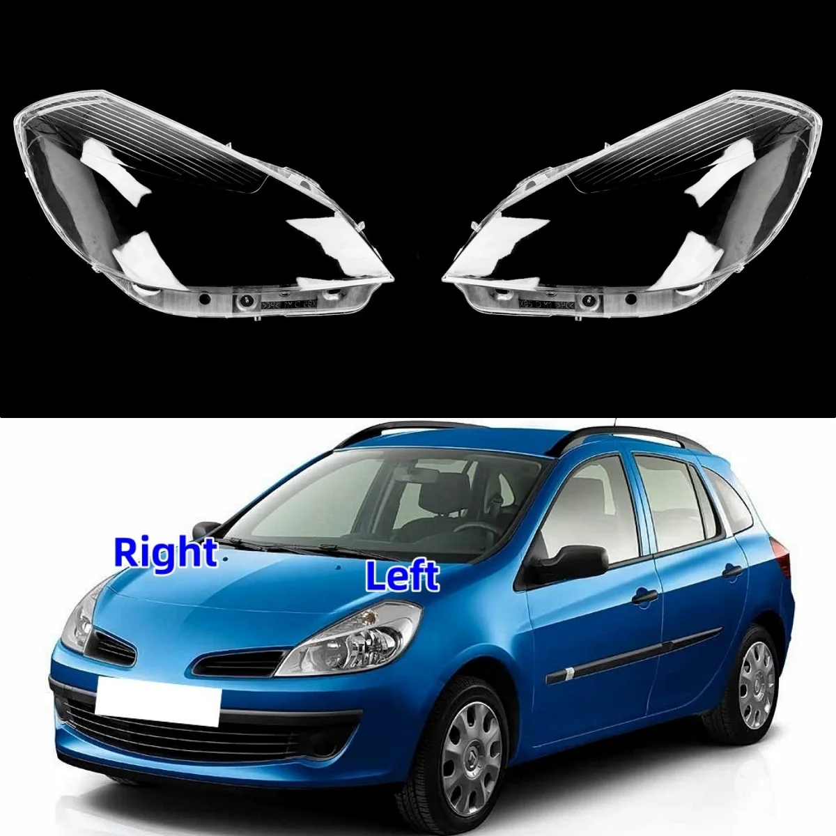 

Для Renault Clio 2008, крышка передней фары автомобиля, абажур, крышка для фары, чехлы для фар, стеклянные крышки для линз