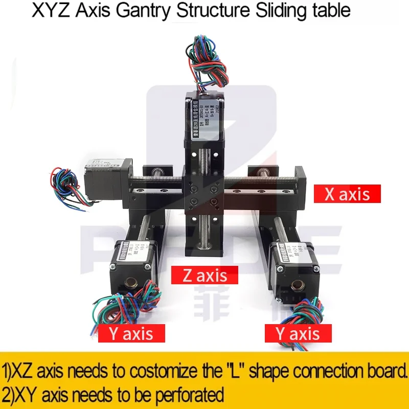 XY/XZ/XYZ Axis Motorized Slide Table Mini T-type Linear Guide Rail Stage CNC Sliding Table Motor Electric Linear Stage 1mm Pitch