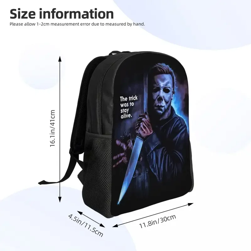 Custom Horror Movie Halloween Michael Myers Backpack Women Men Casual Bookbag for School College Bags