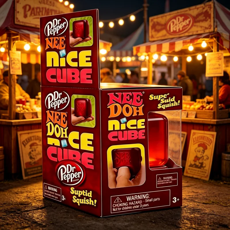 

New Dr Pepper x NeeDoh Nice Cube Squishy Stress Relief Toy Soft Squeeze Fidget Cube for Anxiety Relief Sensory Toy Blind box bag