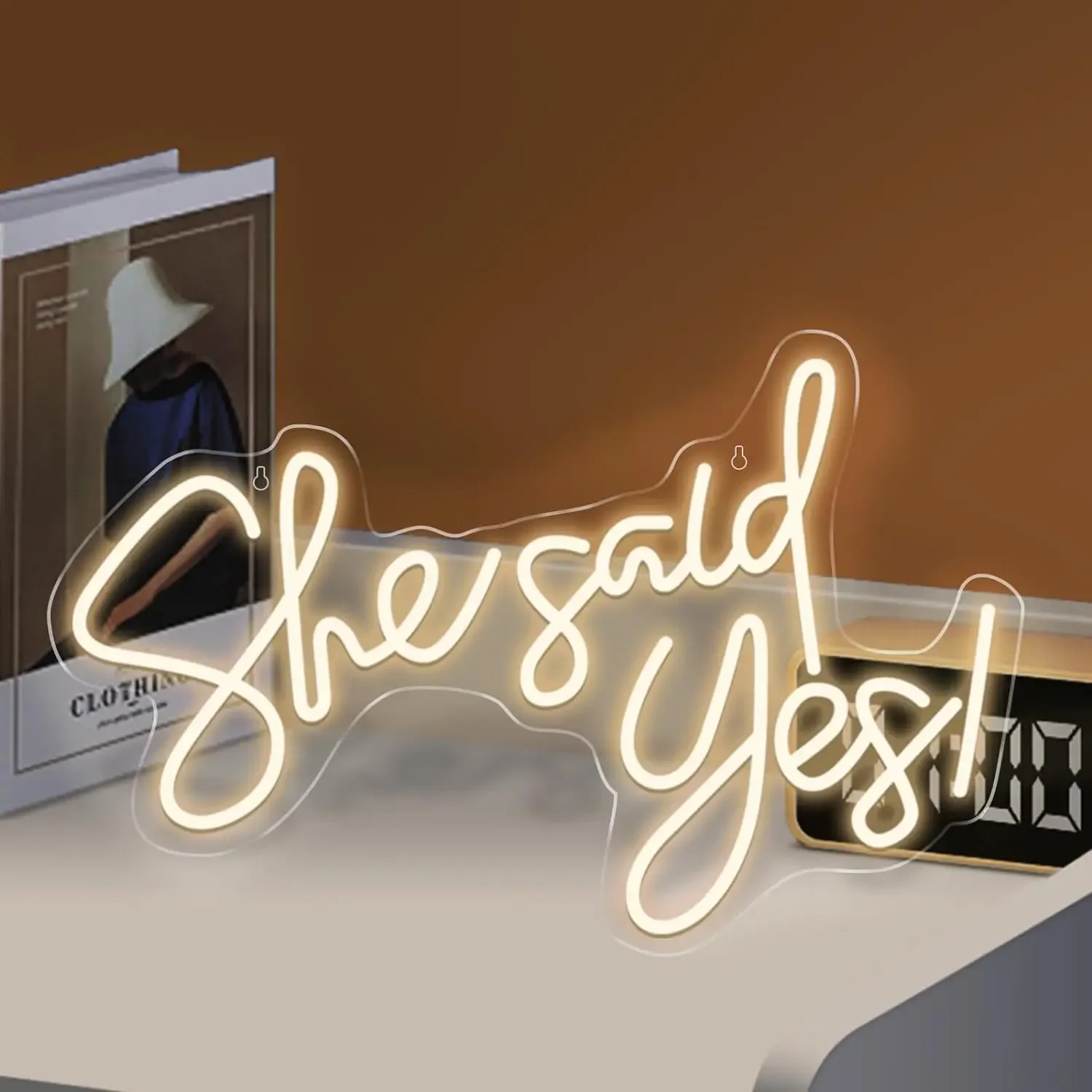 

She Said Yes LED Neon Sign Romantic Wall Decor for Wedding Proposal Bedroom USB Power Letters Light Perfect Gift for Couple Love