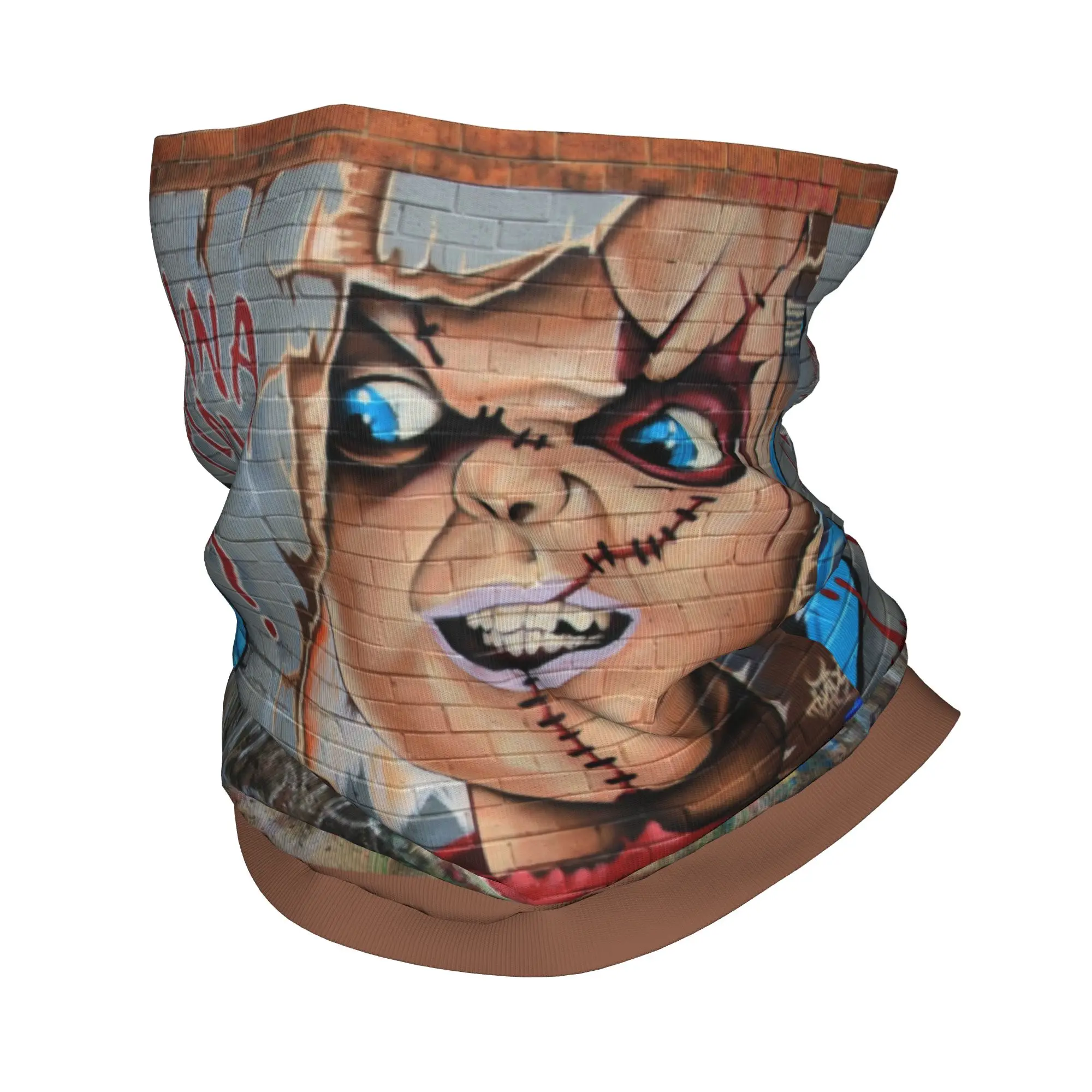 Custom Chucky Street Art Bandana Neck Gaiter for Ski Hunting Women Men Wrap Scarf Horror Movie Child's Play Headband Warmer