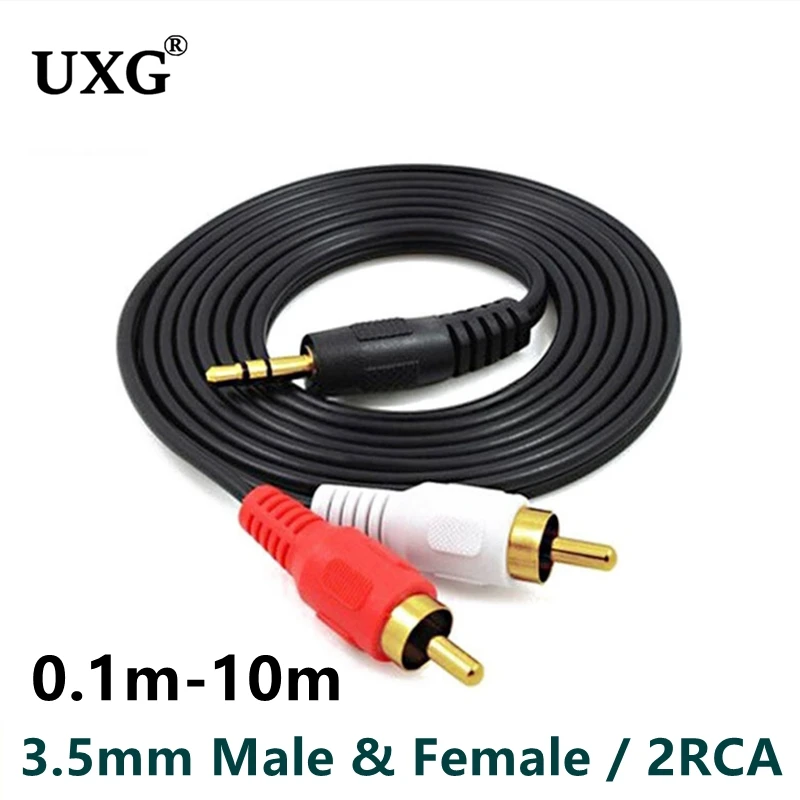 0.1m 3.5mm do RCA żeńskie złącze Jack przewód Stereo Y wtyk do 2 RCA męski Adapter żeński 3.5 Audio Aux gniazdo do słuchawek muzyka