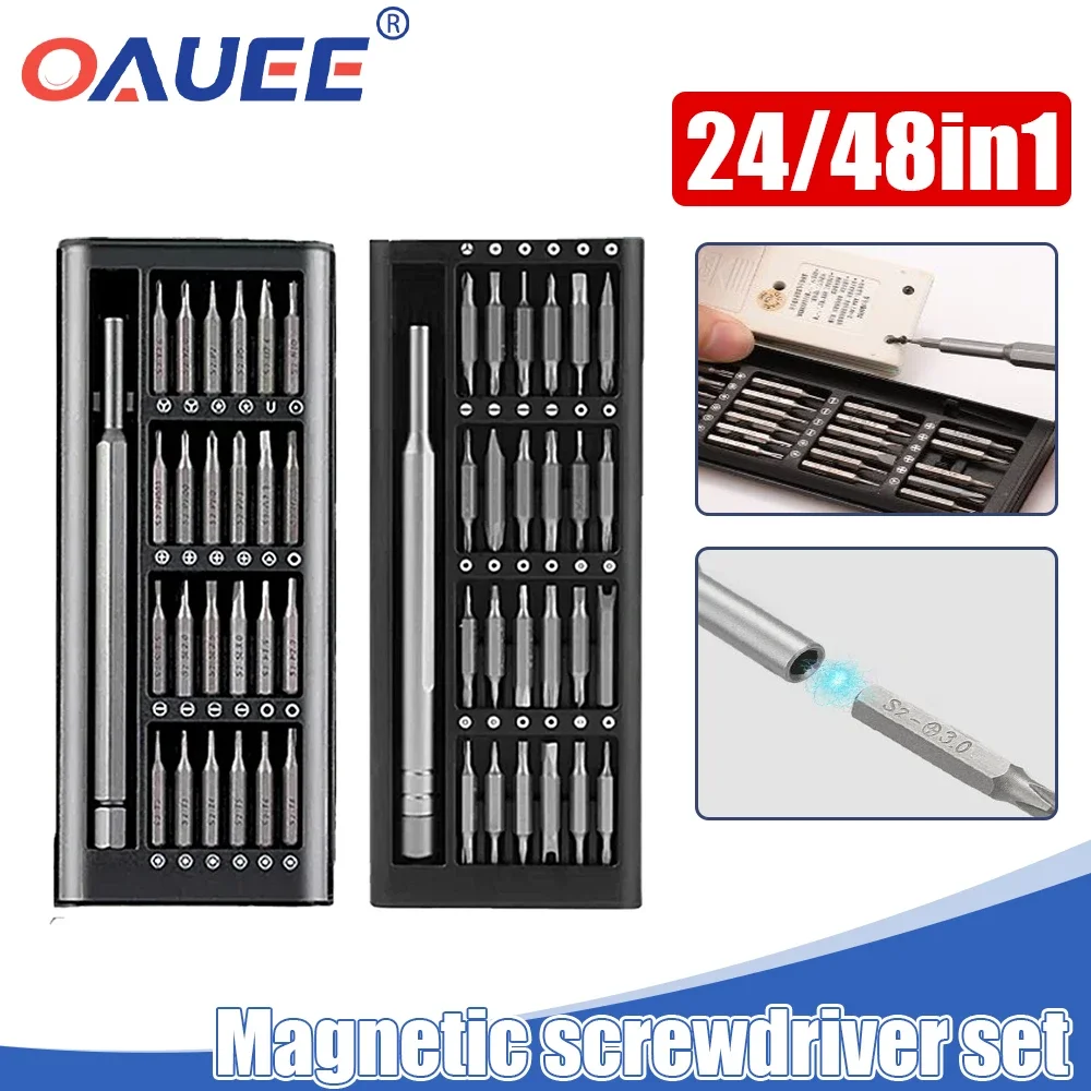 24/48 IN1 Screwdriver Set Magnetic Aluminum Box Electric Laptop Phone Computer Repair Hand Tool Home Precision Screwdrivers Kit