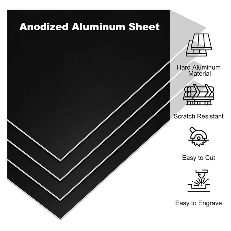 12X6x1/16Inch Anodized Aluminum Sheet,1.6Mm Thick Engraving Blanks For Laser Engraving DIY Decorative Crafting Home