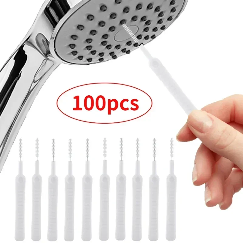 

100/10 Mini Shower Cleaning Brush Shower Head Anti-clogging Nylon Brush Computer Keyboard Cleaner Phone Hole Dust Cleaning Tool