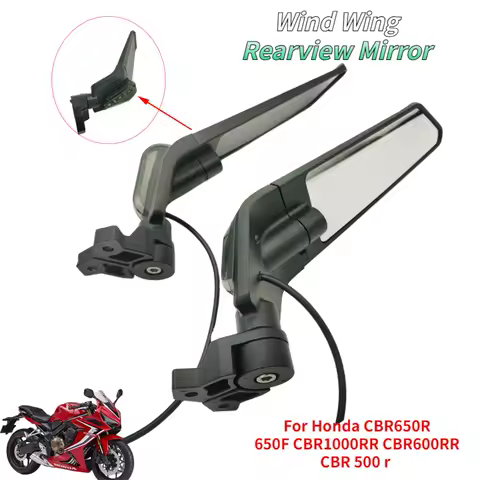 CBR650R Wind Wing Rearview Mirror For Honda CBR1000RR CBR600RR CBR 650F 250R 300R 400RR 500R Retroviseur Moto Mirrors With Light