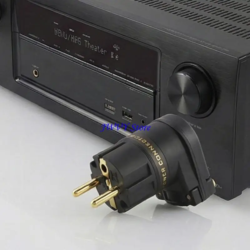 

573A Gold Plated 90 Degree 220V Power Plug For Auditory Systems Space Efficient Design