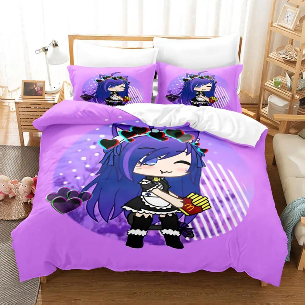 

3D Print Anime Kawaii The Gacha Girl Bedding Sets Duvet Cover Set With Pillowcase Twin Full Queen King Bedclothes Bed Linen